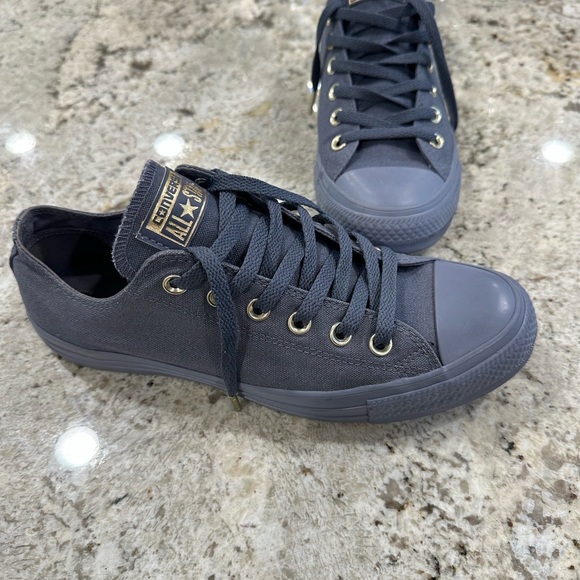 Converse All Star Blue Sneakers with Gold Details Limited edition Size 9 Woman - Picture 10 of 10